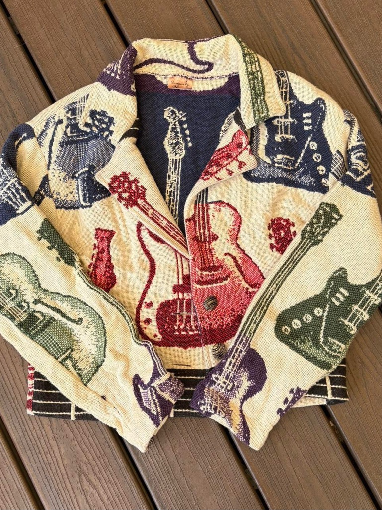 Vintage Knit Guitar Strings Jacket